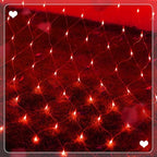Outdoor Valentines Net Lights, 12FT x 5FT 360 LED Mesh String Light with 8 Lighting Mode, Connectable Waterproof, alternate