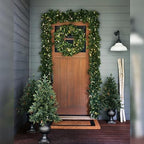 Outdoor White Berry Cypress Christmas Wreath - Bright & Beautiful Front Door Wreath with Battery-Powered LED, alternate view