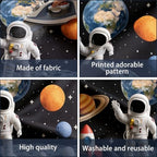 Outer Space Backdrop, Astronaut Rocket Planet Galaxy 3D Photography Background for Boys Kids Birthday Party, alternate view 4