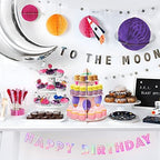 Outer Space Cupcake Stand - 3 Tiered Birthday Party Decorations in Pink Outer Space, alternate view 2