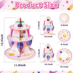 Outer Space Cupcake Stand - 3 Tiered Birthday Party Decorations in Pink Outer Space, alternate view 3