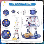 Outer Space Cupcake Stand - Astronaut Boy Birthday Decorations in Blue, alternate view 3