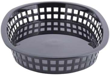 Oval Black Plastic Platter Baskets, 12/CT (1076BK) (86397) in Large in Multicolor