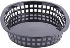 Oval Black Plastic Platter Baskets, 12/CT (1076BK) (86397) in Large in Multicolor