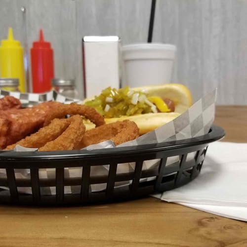 Oval Black Plastic Platter Baskets, 12/CT (1076BK) (86397) in Large in Multicolor, alternate view 2