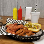Oval Black Plastic Platter Baskets, 12/CT (1076BK) (86397) in Large in Multicolor, alternate view 3