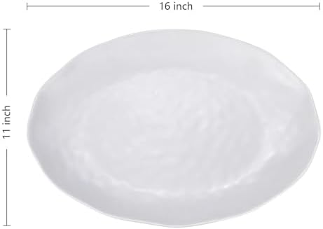 Oval Large Serving Platter, 16 Inch Melamine Serving Tray, Great for Restaurant, Steak, Salad and Everyday, Set, alternate