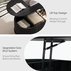 Oval Lift Top Coffee Table with Storage for Living Room,43", Black in Black, alternate view 5