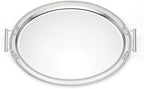 Oval Silverplate Serving Tray with Handles, 17-inch in Silver