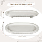 Oval Wooden Tiered Tray, 1Pack in White, alternate view 3