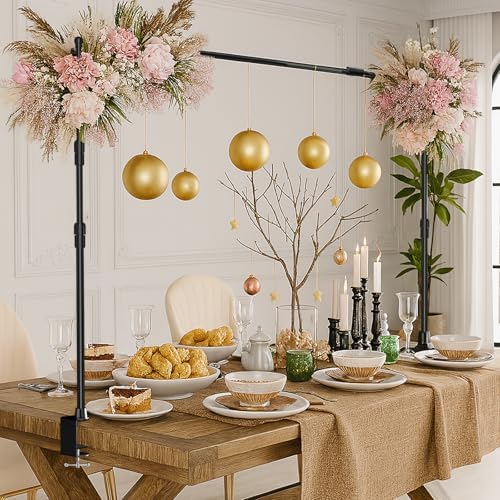 Over Table Rod Stand, Adjustable Table Arch Stand with C-Clamps