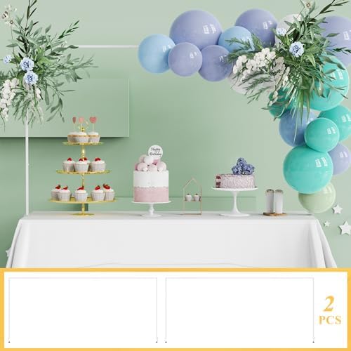 Over Table Rod Stand with Clamp 2 Pack White Table Arch Banner Stand in 3.5FT in White