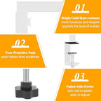Over Table Rod Stand with Clamp 2 Pack White Table Arch Banner Stand in 3.5FT in White, alternate view 5