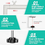 Over The Table Rod Stand with Clamps Adjustable 30"-43" Tall 47"-98" Length White Table Arch Hanging for Wedding, alternate