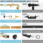 Over The Table Rod Stand with Clamps, Adjustable 32.7"-98.4'' Length 33.5"-47.2" Height, Table Stands for, alternate view 3