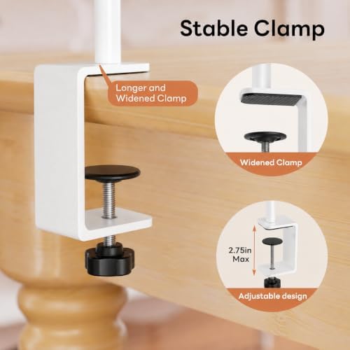 Over The Table Rod Stand with Clamps, Adjustable 32''-79'' Tall 32"-131" Length, White Table Arch Stand Metal, alternate view