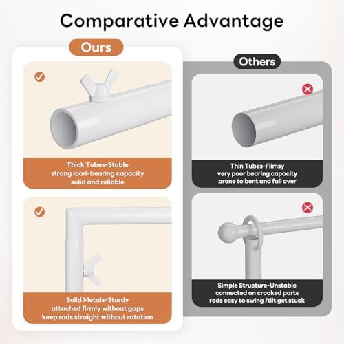 Over The Table Rod Stand with Clamps, Adjustable 32''-79'' Tall 32"-131" Length, White Table Arch Stand Metal, alternate view