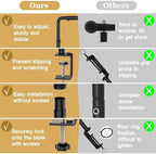 Over The Table Rod Stand with Clamps, Adjustable 65.7" x 113" Black, alternate view 3
