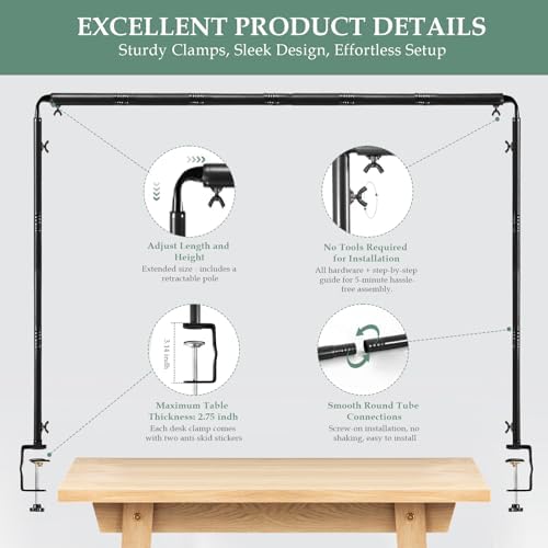 Over The Table Rod Stand with Clamps Adjustable Table Arch Frame, alternate view 7
