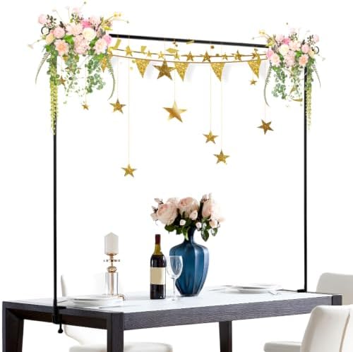 Over The Table Rod Stand with Clamps Adjustable Table Balloon Arch Stand