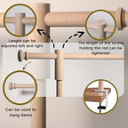 Over The Table Rod Stand with Clamps Adjustable Wooden Table Rod Stand 12-47 Inch Tall 12-75 Inch Length for, alternate view
