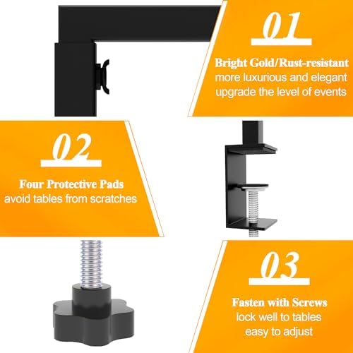 Over The Table Rod Stand with Clamps Black Adjustable Table Arch in Black, alternate view 4