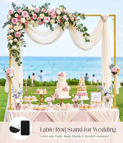 Over The Table Rod Stand with Clamps for Balloon Backdrop, Gold in Gold, alternate view 4
