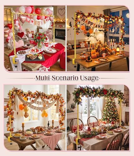 Over The Table Rod Stand with Clamps for Balloon Backdrop, Gold in Gold, alternate view 7