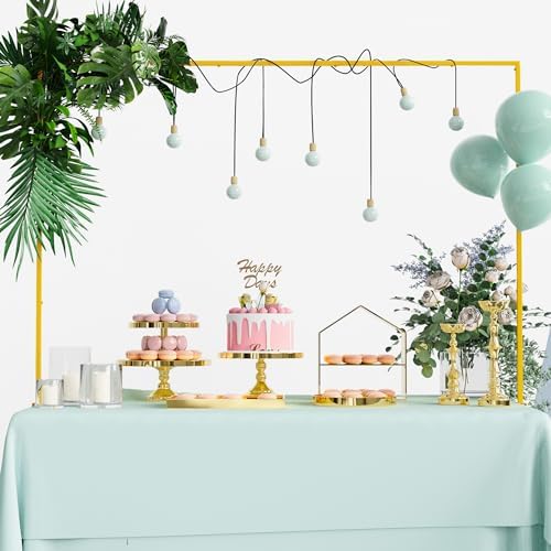 Over The Table Rod Stand with Clamps Gold Table Arch Banner Stand in Gold
