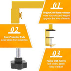 Over The Table Rod Stand with Clamps Gold Table Arch Banner Stand in Gold, alternate view 4