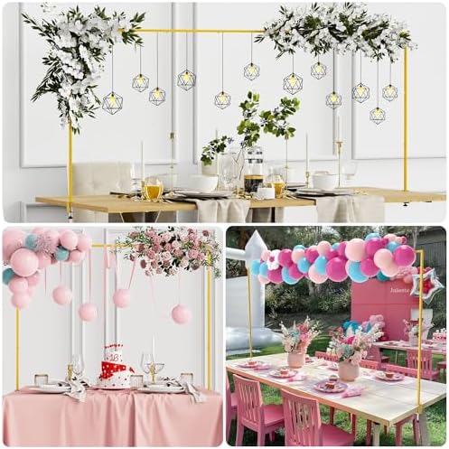 Over The Table Rod Stand with Clamps Gold Table Arch Banner Stand in Gold, alternate view 6