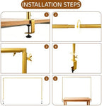 Over The Table Rod Stand with Clamps Gold Table Balloon Arch Banner Frame, alternate view 4