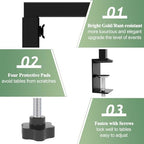 Over the Table Rod Stand with Clamps, Table Arch Set of 2, Black in Black, alternate view 4