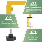 Over the Table Rod Stand with Clamps, Table Arch Set of 2, Gold in Gold, alternate view 4