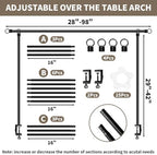 Over The Table Rod Stand with Clamps Table Backdrop Stand Adjustable 29"-42" Tall 28"-98" Length Balloon Arch, alternate view