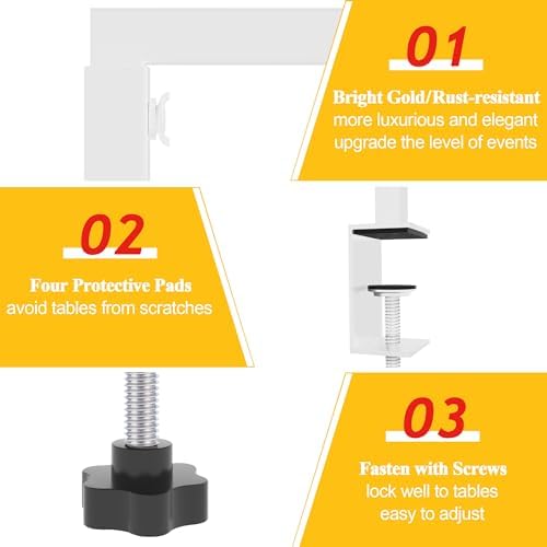 Over The Table Rod Stand with Clamps White Adjustable Table Arch, alternate view 4