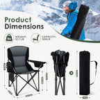 Oversized Heated Camping Chair for Adults Without Power Bank, Portable Outdoor Chairs with 3 Heat Levels, alternate view 2