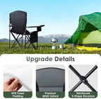 Oversized Heated Camping Chair for Adults Without Power Bank, Portable Outdoor Chairs with 3 Heat Levels, alternate view 6