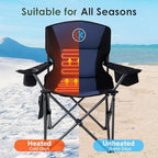 Oversized Heated Camping Chair for Adults Without Power Bank, Portable Outdoor Chairs with 3 Heat Levels, alternate view 4