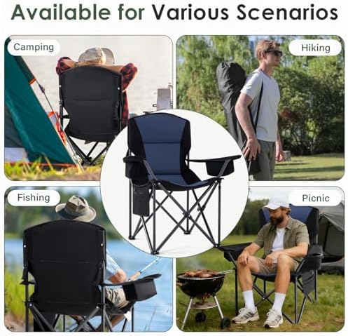 Oversized Heated Camping Chair for Adults Without Power Bank, Portable Outdoor Chairs with 3 Heat Levels, alternate view 7