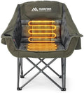 Oversized Heated Camping Chair with 3 Levels Adjustable Temperature, Green in Single Pack in Green