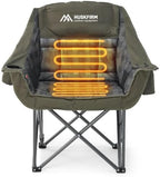 Oversized Heated Camping Chair with 3 Levels Adjustable Temperature, Green in Single Pack in Green