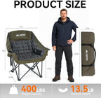 Oversized Heated Camping Chair with 3 Levels Adjustable Temperature, Green in Single Pack in Green, alternate view 3