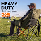 Oversized Heated Camping Chair with 3 Levels Adjustable Temperature, Green in Single Pack in Green, alternate view 6