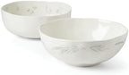 Oyster Bay 2-Piece Nesting Serving Bowls, 5.50 LB, White in White