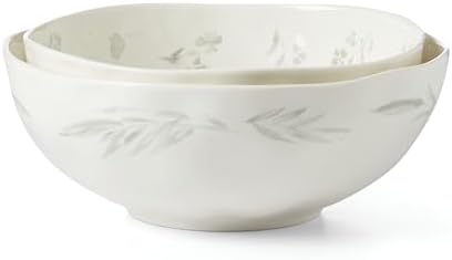 Oyster Bay 2-Piece Nesting Serving Bowls, 5.50 LB, White in White, alternate view 3
