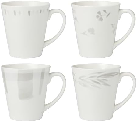 Oyster Bay 4Pc Mugs, 2.75, White in 12 Ounces in White