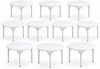 Pack 10! 60 Inch Round Folding Table, Commercial Grade Plastic Event Table, Heavy Duty Indoor Outdoor Banquet