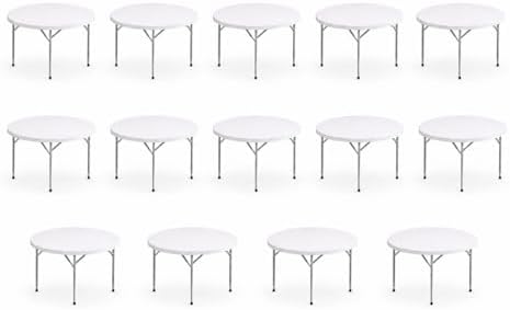 Pack 14! 60 Inch Round Folding Table, Commercial Grade Plastic Event Table, Heavy Duty Indoor Outdoor Banquet