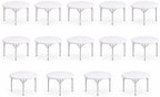 Pack 14! 60 Inch Round Folding Table, Commercial Grade Plastic Event Table, Heavy Duty Indoor Outdoor Banquet